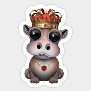 Cute Royal Hippo Wearing Crown Sticker